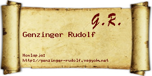 Genzinger Rudolf névjegykártya