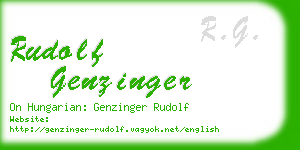 rudolf genzinger business card